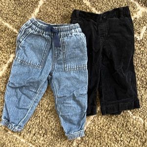 Tea Collection 6M pants bundle denim joggers and corduroy